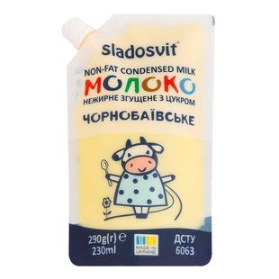 Молоко нежирне згущене Чорнобаївське Sladosvit д/п 290г