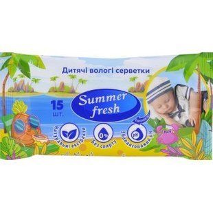 Серветки вологі дитячі Compact Pack Summer Fresh, 15 шт