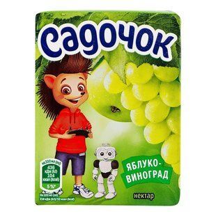 Нектар яблуко-виноград Садочок, 0.2 л