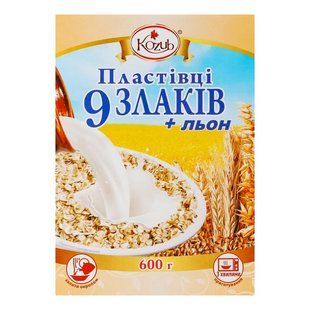 Пластівці вівсяні 9 злаків Козуб, 600 г