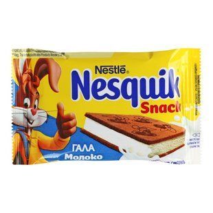 Тістечко бісквітне з молочною начинкою Snack Nesquik, 26 г