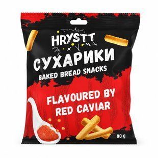 Сухарики зі смаком червоної ікри Hrystt, 90 г