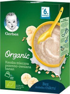 Каша молочна вівсяно-пшенична з бананом та манго Gerber, 240 г