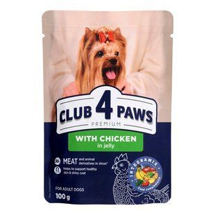 Корм для собак з куркою в желе Premium Club 4 Paws, 100 г