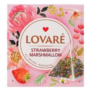 Чай пакетований чорний Strawberry Marshmallow Lovare, 15 шт/уп.