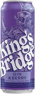 Напій слабоалкогольний 7% сильногазований Gin&Cherry King's Bridge, з/б 0.5 л