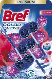 Блок для очищення унітазу Квіткова свіжість Color Aktiv Bref, 3 шт/уп.