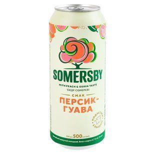 Сидр солодкий зі смаком Персик-Гуава Somersby, з/б 0.5л