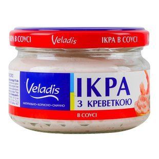 Ікра атлантичних риб з креветкою в соусі Veladis, 160 г