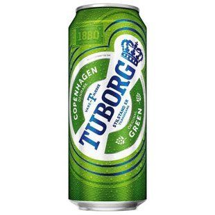 Пиво світле Green з/б Tuborg, 0.5 л
