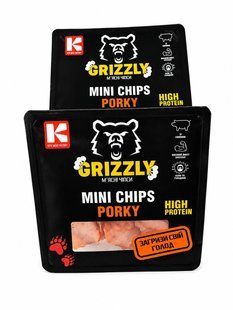 Чипси міні Поркі Grizzly с/к із свинини в/с Салтівський МК, 50 г