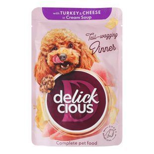Корм для собак смужки індичка сир в крем супі Delickcious, 85 г