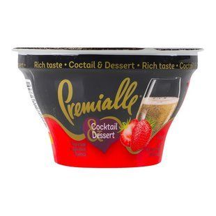 Десерт кисломолочний Соcktail&Dessert полуниця з ароматом просеко 9.1% Premialle стакан 140г