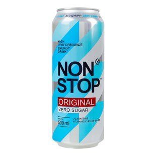Напій енергетичний б/а Нон Стоп Original без цукру ж/б Non Stop, 0.5 л