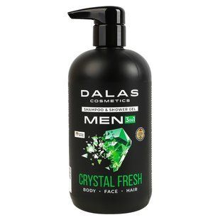 Чоловічий шампунь-гель для душу 3в1 Crystal Fresh Dalas, 550мл