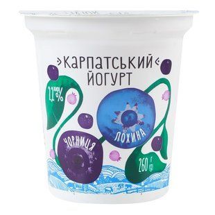 Йогурт 2.2% Лохина-чорниця Карпатський Галичина, 260 г