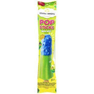 Морозиво Pop sticks Green apple глазурований Три ведмеді, 55 г