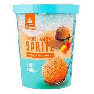 Морозиво сорбет зі смаком "Spritz персик-абрикос" Рудь, відро 500 г