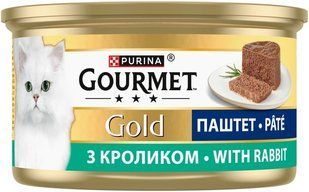 Корм для котів Паштет із кроликом ж/б Gold Gourmet, 85 г