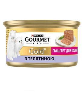 Корм для кошенят Паштет з телятиною ж/б Gold Gourmet, 85 г