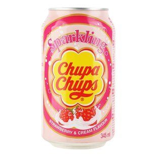 Напій газований Strawberry Cream ж/б Chupa Chups, 0.345 л