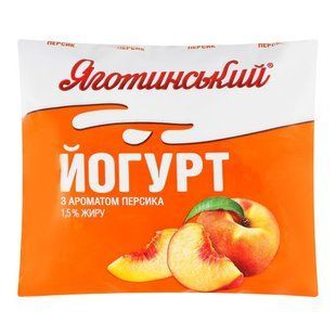 Йогурт 1.5% Персик Яготинський, 400 г