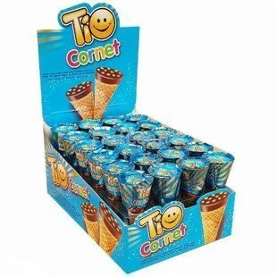 Вафельний Ріжок "Tio Cornet" зі смаком лісового горіха та кольоровим драже SiMSEK, 25г