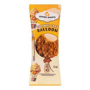 Морозиво Caramel corn balloon глазурований Три ведмеді, 55 г