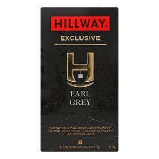 Чай пакетований чорний Earl Grey з цедрою апельсинаt Hillway, 25 шт/уп.