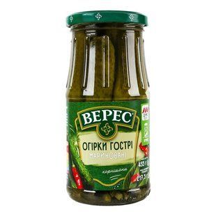 Мариновані огірки гострі Верес, 435 г