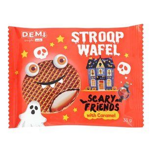 Вафлі з карамельною начинкою Stroopwafel Скері френдс Demi, 33 г