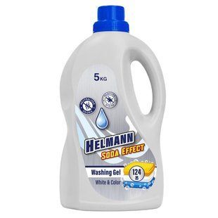 Засіб мийний рідкий для прання білих та кольорових речей Soda effect Helmann 5кг