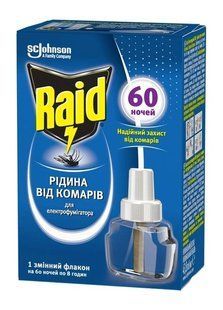 Рідина від комарів для електрофумігаторів Raid 60 ночей