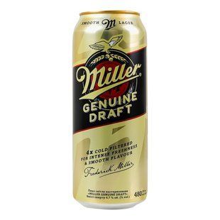 Пиво світле Genuine Draft з/б Miller, 0.48 л