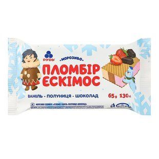 Морозиво Ескімос ваніль полуниця шоколад Рудь, 70 г