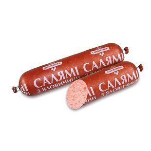 Ковбаса напівкопчена 1/г Салямі яловича Самобранка Ювілейний, 330 г