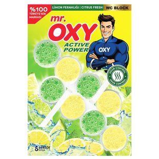 Блок для очищення унітазу з ароматом цитрусової свіжості Mr.Oxy, 2 шт/уп.