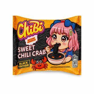 Вермішель швидкого приготування Black Sweet chili crab ChiBi, 85г