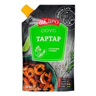 Соус майонезний 30% з естрагоном та гірчицею Тартар Щедро, 200 г