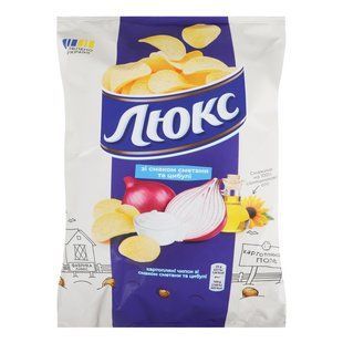 Чіпси картопляні зі смаком сметани-цибуля м/у Люкс, 125 г