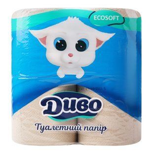 Туалетний папір 2-х шаровий Ecosoft Диво, 4 шт/уп.