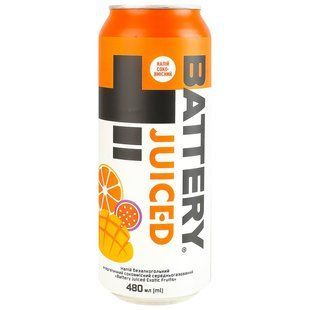 Напій енергетичний б/а Juiced Exotic Fruits&raquo; Exotic з/б Battery, 048 л