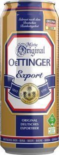 Пиво 5.4% світле фільтроване пастеризоване Export Oettinger з/б 0.5л