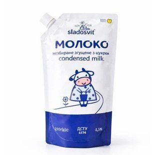 Молоко згущене 8.5% незбиране з цукром Sladosvit д/п 270г