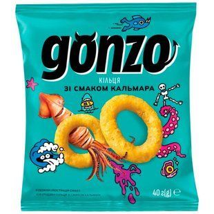 Кільця кукурудзяні зі смаком кальмару Gonzo, 40 г