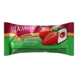 Сирок глазурований 15% Полуниця Дольче, 36 г