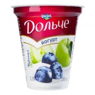 Йогурт 3.2% Чорниця-яблуко Дольче, 280 г