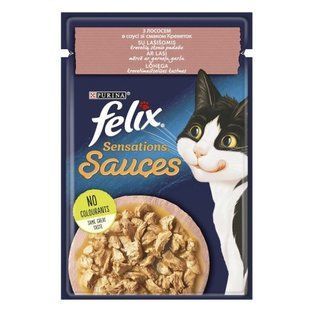 Корм для котів із лососем Sauces Sensations Felix, 85 г