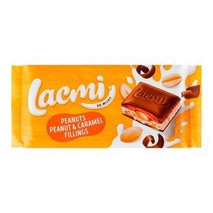 Шоколад молочний Peanuts Peanut&Caramel Fillings Lacmi Roshen, 87г