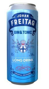 Напій слабоалкогольний 5% сильногазований Gin&Tonic Johan Freitag з/б 0.5 л
